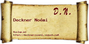 Deckner Noémi névjegykártya